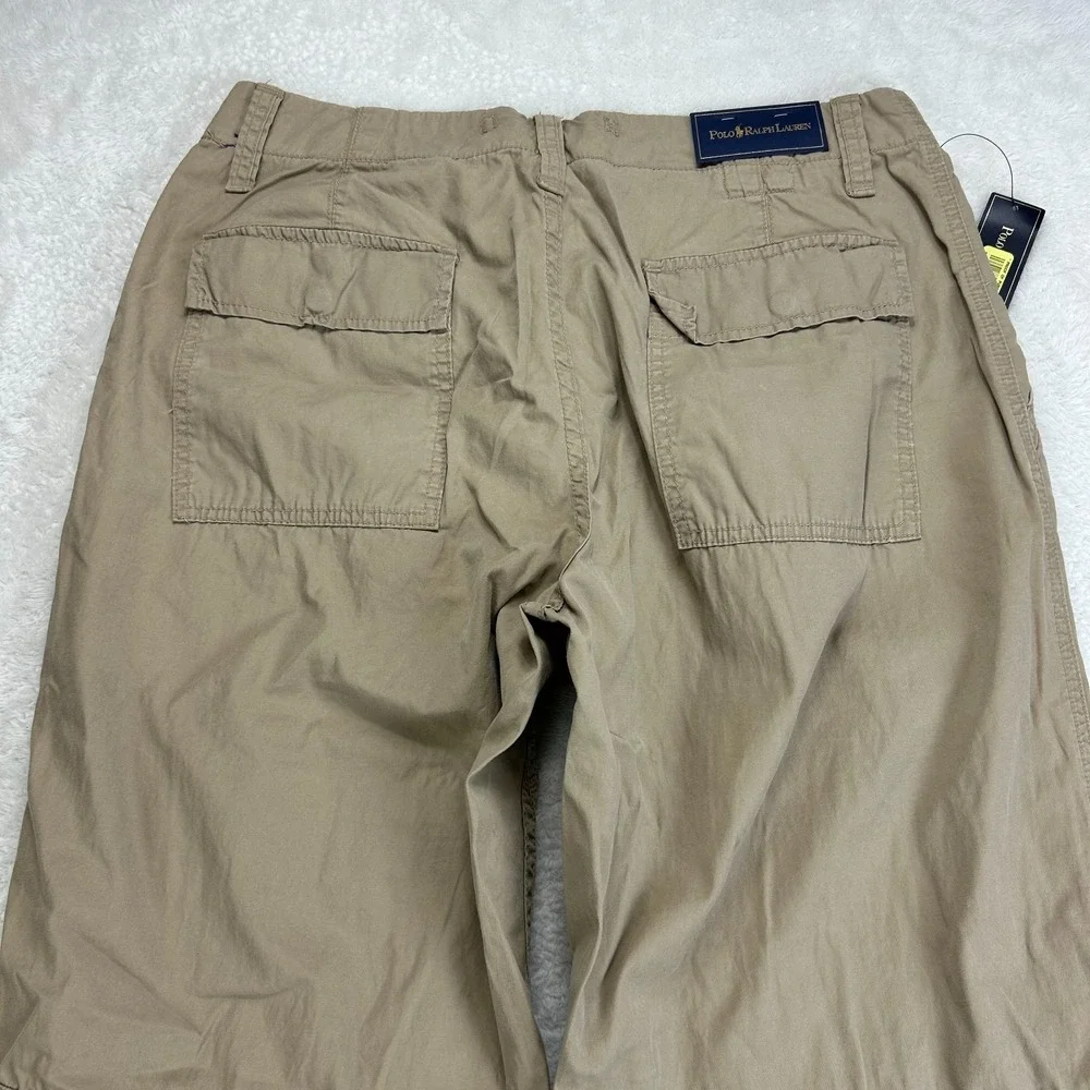 NWT Polo Ralph Lauren Cargo Pants Mens 32 Beige Utility Military Roll Cuff Army